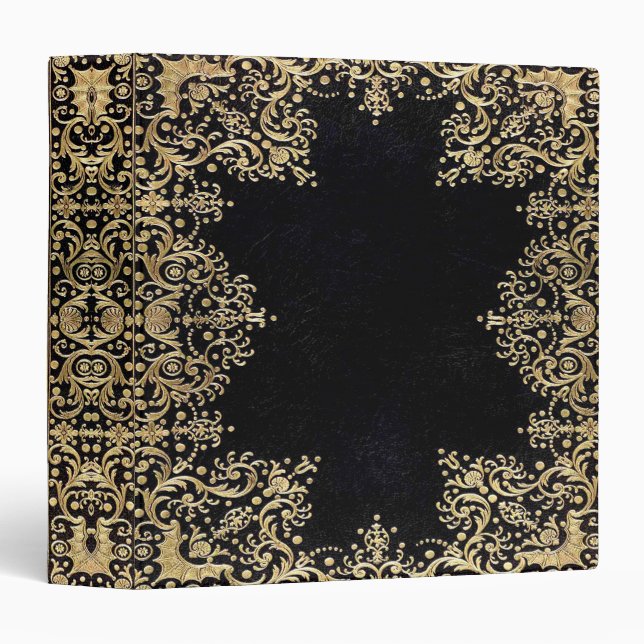Falln Black Gold Filigree Book Binder (Front/Spine)