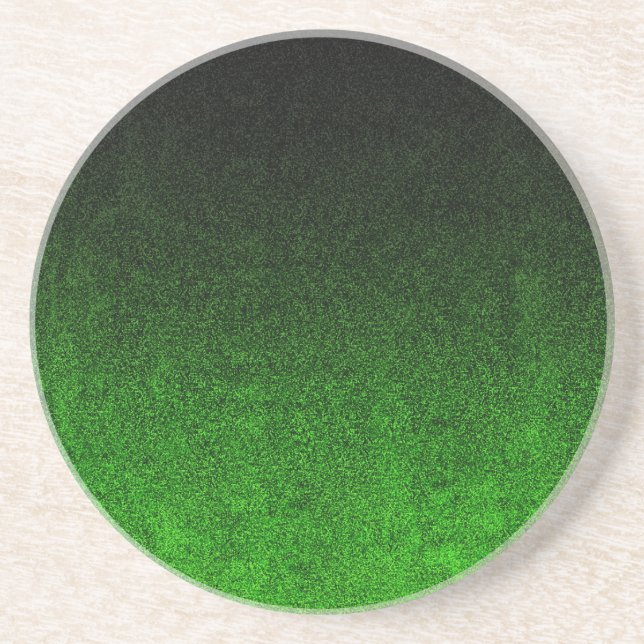 Falln Black & Green Glitter Gradient Coaster (Front)