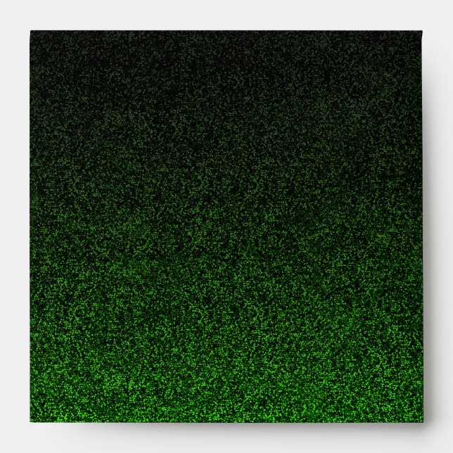 Falln Black & Green Glitter Gradient Envelope (Front)