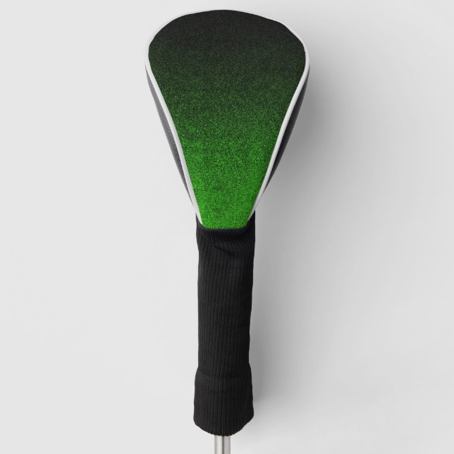 Falln Black & Green Glitter Gradient Golf Head Cover (Front)