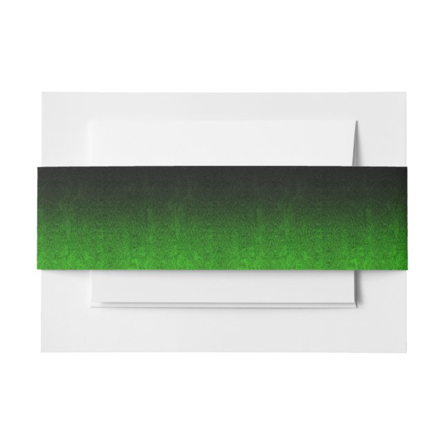 Falln Black & Green Glitter Gradient Invitation Belly Band (Front Example)