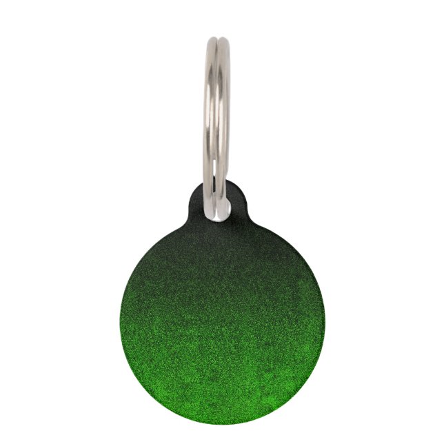 Falln Black & Green Glitter Gradient Pet Tag (Front)