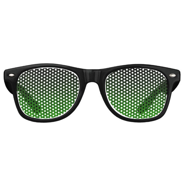 Falln Black & Green Glitter Gradient Retro Sunglasses (Front)