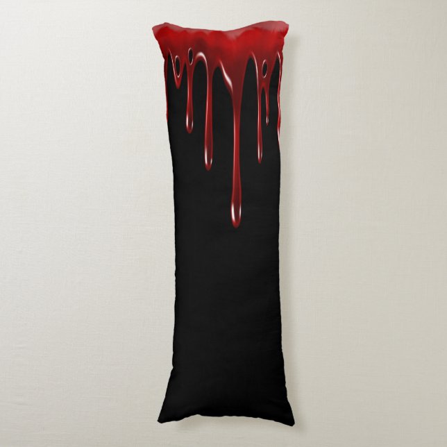 Falln Blood Drips Black Body Pillow (Front Vertical)