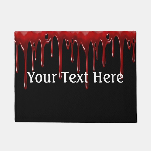Falln Blood Drips Black Doormat (Front)