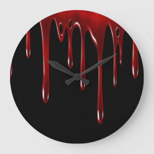 Falln Blood Drips Black Large Clock