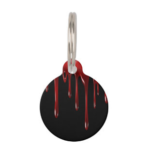 Falln Blood Drips Black Pet Tag