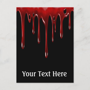 Falln Blood Drips Black Postcard