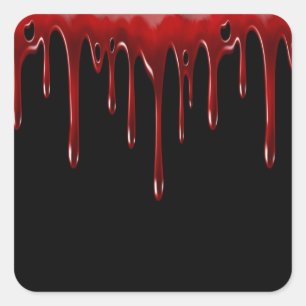 Falln Blood Drips Black Square Sticker