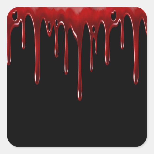 Falln Blood Drips Black Square Sticker (Front)
