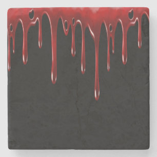 Falln Blood Drips Black Stone Coaster