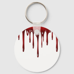 Falln Blood Drips White Keychain