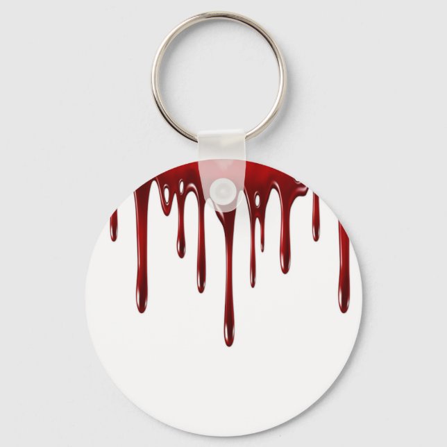 Falln Blood Drips White Keychain (Front)