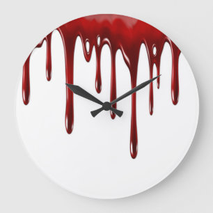 Falln Blood Drips White Large Clock