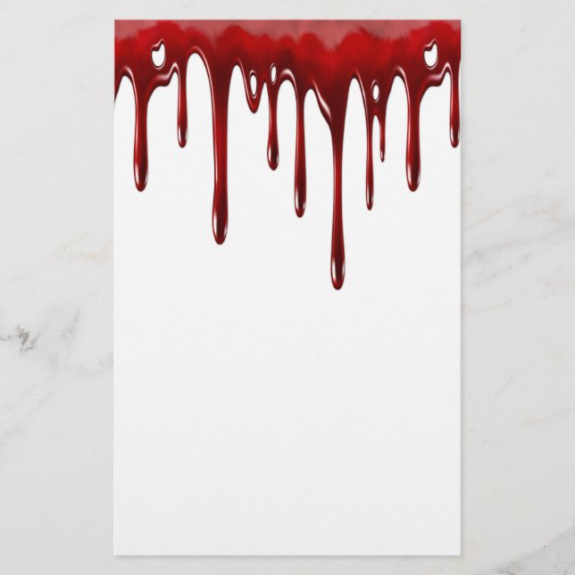 Falln Blood Drips White Stationery (Front)