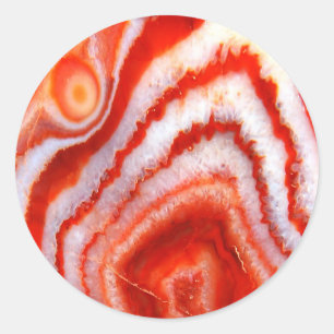 Falln Blood Orange Agate. Classic Round Sticker