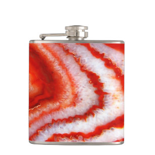 Falln Blood Orange Agate. Hip Flask