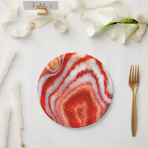 Falln Blood Orange Agate. Paper Plate