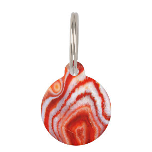 Falln Blood Orange Agate. Pet Tag