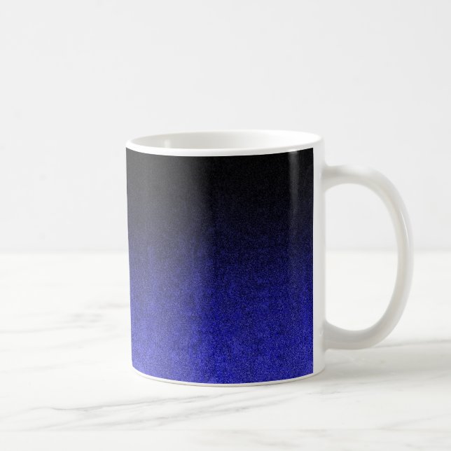 Falln Blue & Black Glitter Gradient Coffee Mug (Right)
