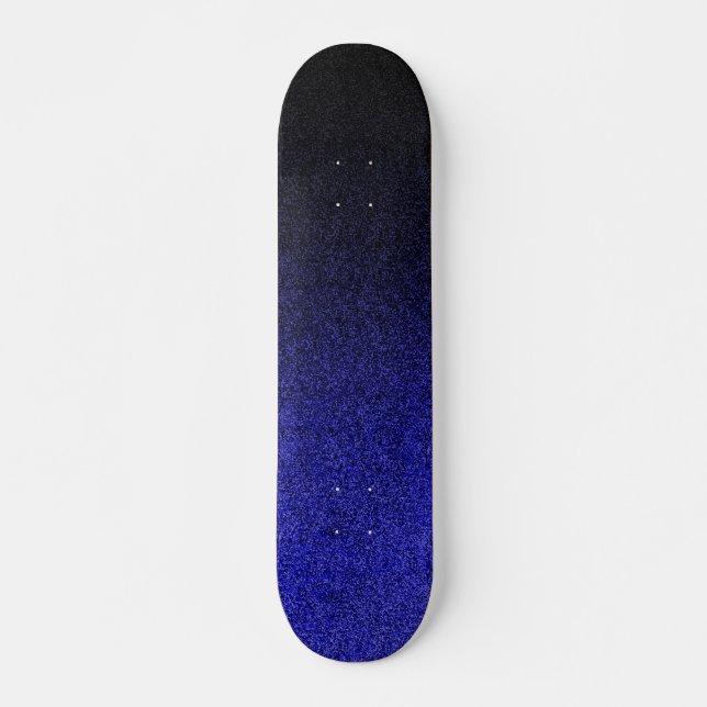 Falln Blue & Black Glitter Gradient Skateboard (Front)