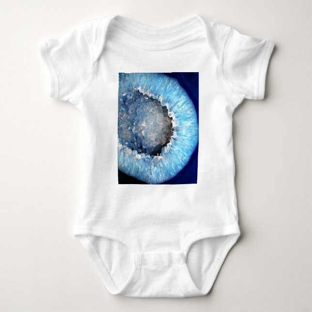 Falln Blue Crystal Geode Baby Bodysuit (Front)