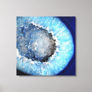 Falln Blue Crystal Geode Canvas Print