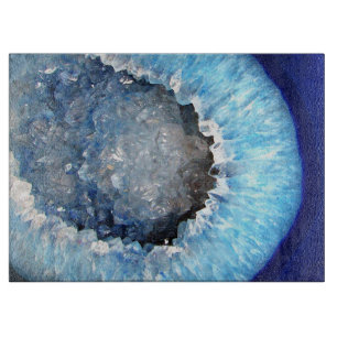 Falln Blue Crystal Geode Cutting Board