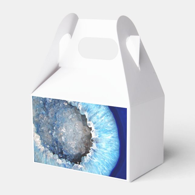 Falln Blue Crystal Geode Favor Box (Front Side)