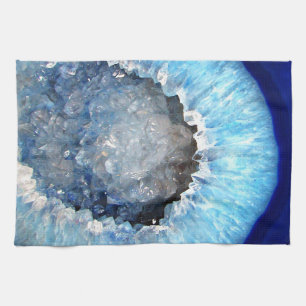 Falln Blue Crystal Geode Kitchen Towel