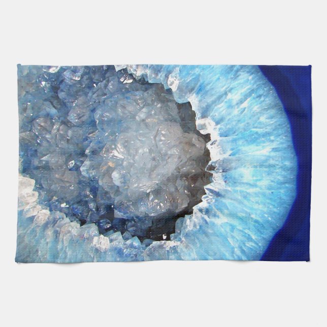 Falln Blue Crystal Geode Kitchen Towel (Horizontal)