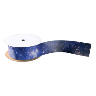 Falln Blue Embrionic Stars Satin Ribbon
