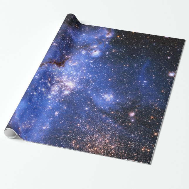 Falln Blue Embrionic Stars Wrapping Paper (Unrolled)