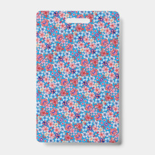 Falln Blue Floral Badge
