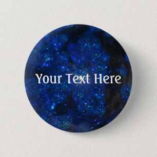 Falln Blue Glass Bubbles 2 Inch Round Button