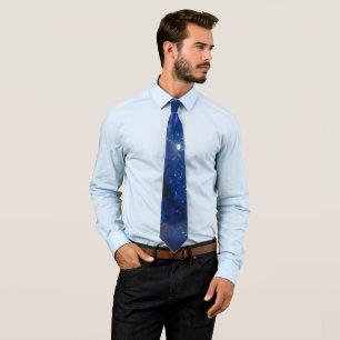 Falln Blue Glass Bubbles Tie