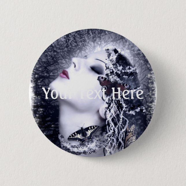 Falln Butterfly 2 Inch Round Button (Front)