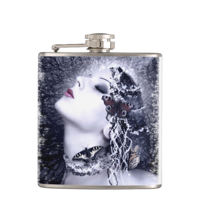 Falln Butterfly Hip Flask (Front)