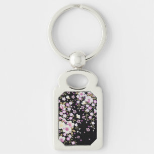 Falln Cascading Pink Flowers Keychain