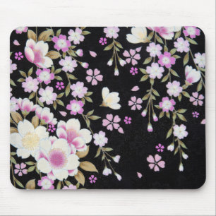 Falln Cascading Pink Flowers Mouse Pad