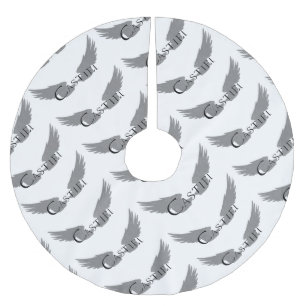 Falln Castiel With Wings Black Brushed Polyester Tree Skirt