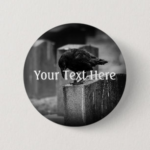 Falln Cemetery Crow 2 Inch Round Button