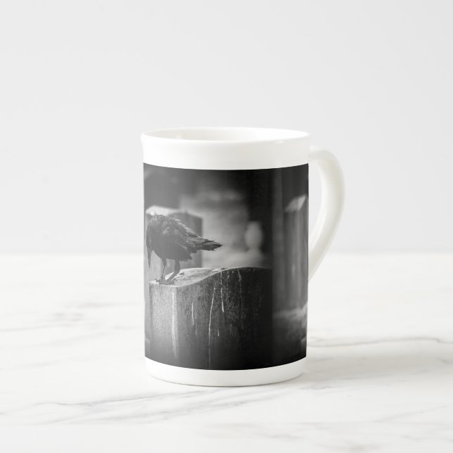 Falln Cemetery Crow Bone China Mug (Front Right)