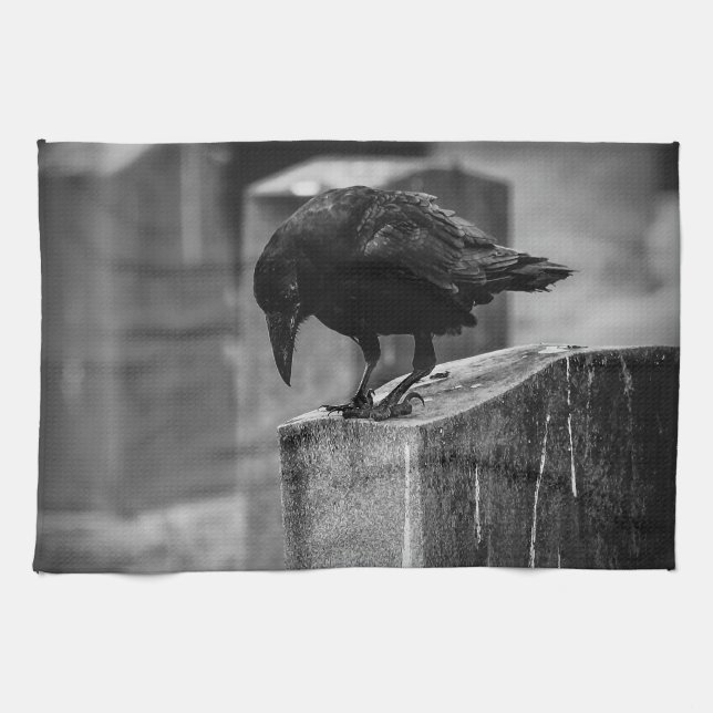Falln Cemetery Crow Kitchen Towel (Horizontal)