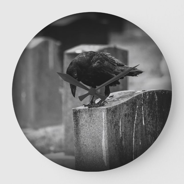 Falln Cemetery Crow Large Clock (Front)