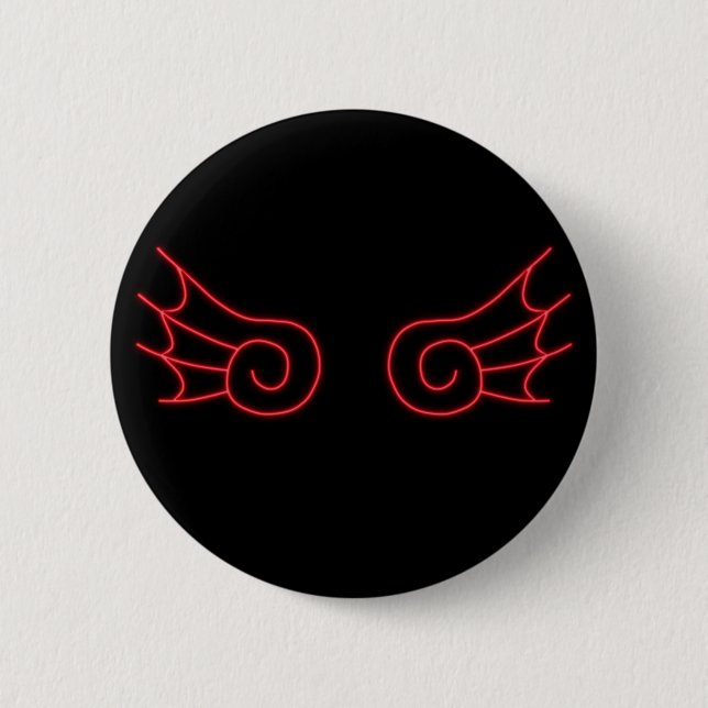 Falln Chibi Demon Wings 2 Inch Round Button (Front)
