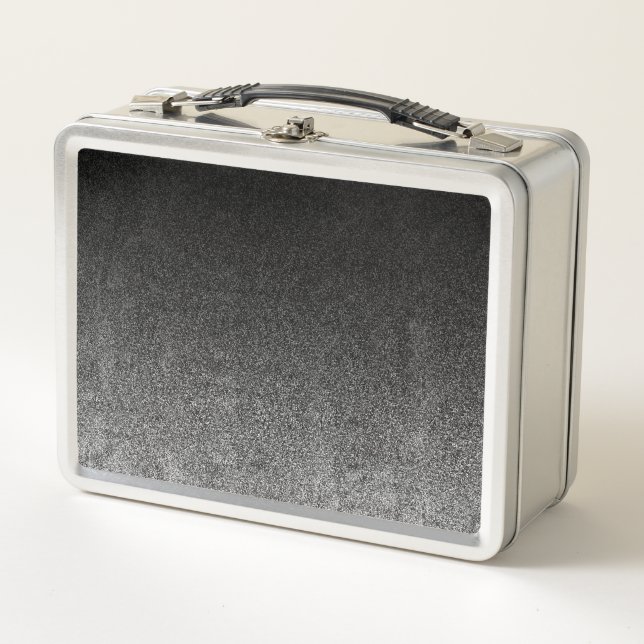 Falln Colour & Black Glitter Gradient Metal Lunch Box (Front)