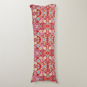 Falln Crimson Floral Chirimen Body Pillow