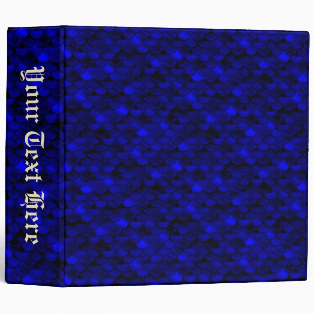 Falln Dark Blue Mermaid Scales Binder (Front/Spine)