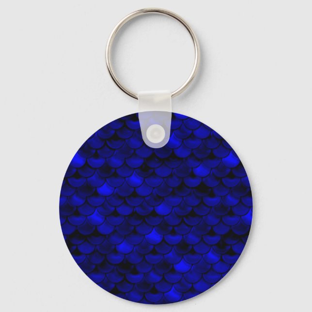 Falln Dark Blue Mermaid Scales Keychain (Front)